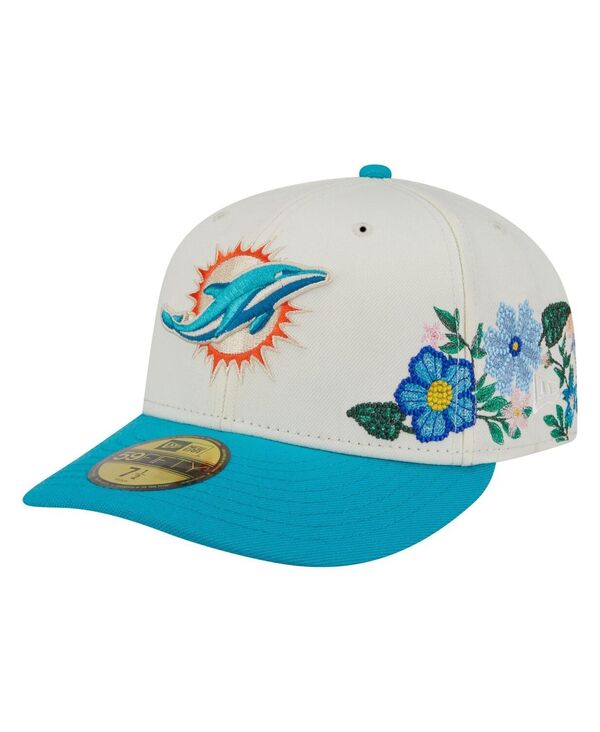 ニューエラ メンズ アクセサリー 帽子 フラワー柄 フラワー New Era Men's Cream/Aqua Miami Dolphins Tonal Floral 59FIFTY Fitted Hat Cream Aqua クリーム