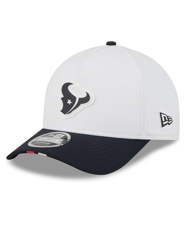 ニューエラ メンズ アクセサリー 帽子 New Era Men's White/Navy Houston Texans 2025 NFL Training Camp A-Frame 9FORTY Adjustable Hat White Navy ホワイト