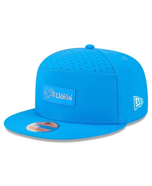 ニューエラ メンズ アクセサリー 帽子 New Era Men's Blue Detroit Lions 2025 Sideline Split Panel 9FIFTY Snapback Hat Blue ブルー