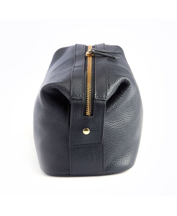 ロイス メンズ 御徒面子 クラッチペダル御徒面子 なめし革 ROYCE New York Pebbled Leather Toiletry Bag Black 黒いこと
