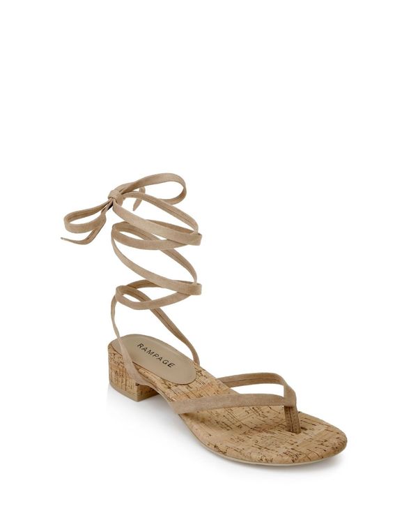 定番人気 ランページ レディース サンダル シューズ Celia Women S Ankle Wrap Block Heel Sandals Taupe Revida 店 うのにもお得な Bronze Qa