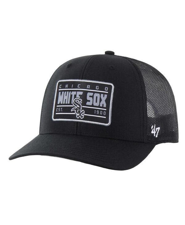 47 ブランド メンズ アクセサリー 帽子 '47 Brand Men's Black Chicago White Sox Hardline Trucker Adjustable Hat Black ブラック｜ReVida 店