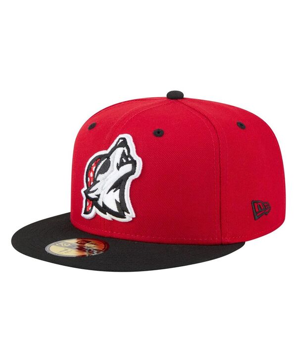 ニューエラ メンズ アクセサリー 帽子 New Era Men's Red/Black Erie SeaWolves Authentic Collection 59FIFTY Fitted Hat Red Black ブラック