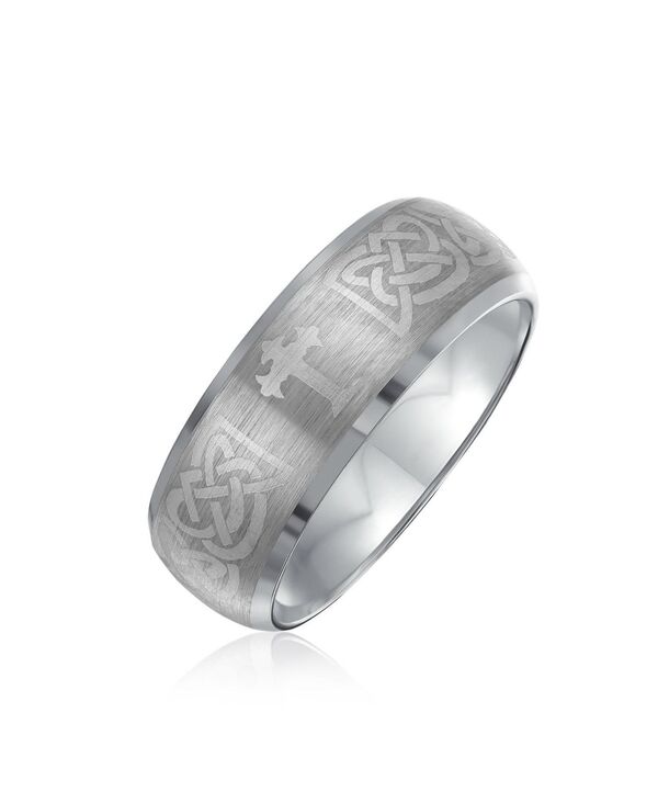 ブリング レディース アクセサリー リング Bling Jewelry Couples Irish Viking Celtic Infinity Etched Irish Celtic Knot Maltase Cross Eternity Band Rings Titanium Wide Matte Silver Tone 8MM Silver c シルバー