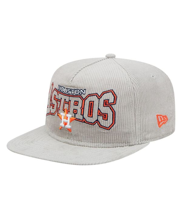 ニューエラ メンズ アクセサリー 帽子 コーデュロイ New Era Men's Gray Houston Astros Corduroy Golfer Snapback Hat Gray グレー