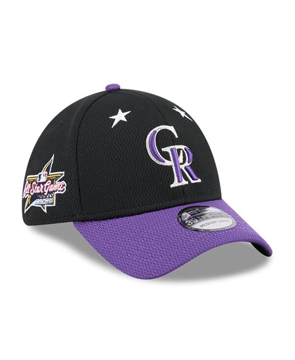 ニューエラ メンズ アクセサリー 帽子 New Era Men's Black/Purple Colorado Rockies 2025 MLB All-Star Game 39THIRTY Flex Hat Black Purple ブラック