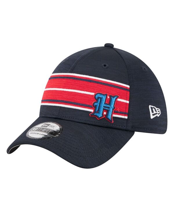 ニューエラ メンズ アクセサリー 帽子 New Era Men's Navy Houston Texans Stripes 39THIRTY Flex Hat Navy ネイビー|ReVida 店