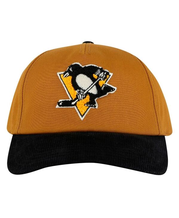 アメリカンニードル メンズ アクセサリー 帽子 American Needle Men's Tan/Black Pittsburgh Penguins Burnett Adjustable Hat Tan Black ブラック|ReVida 店