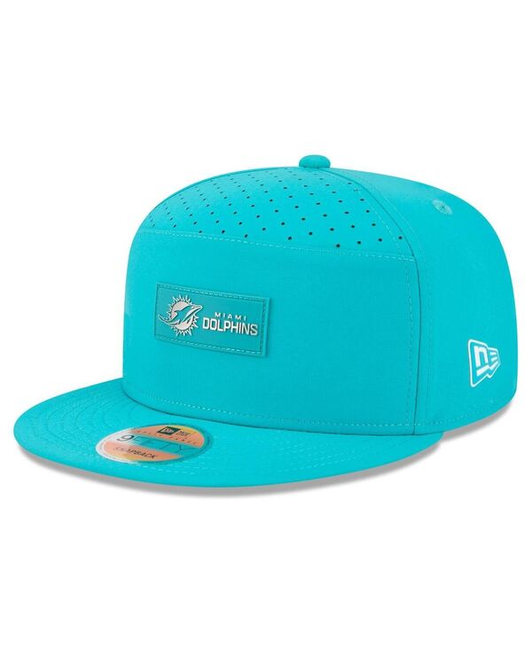 ニューエラ メンズ アクセサリー 帽子 New Era Men's Aqua Miami Dolphins 2025 Sideline Split Panel 9FIFTY Snapback Hat Aqua アクア