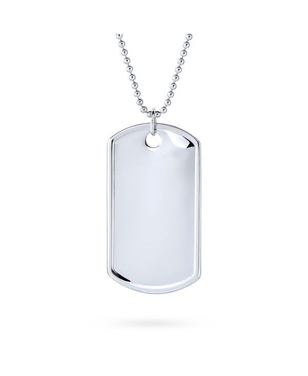ブリング メンズ アクセサリー ネックレス・チョーカー・ペンダントトップ レース Bling Jewelry X-Large Army Military Dog Tag Pendant Necklace Sterling Silver Long Bead Ball Chain 24 Inch Silver シルバー
