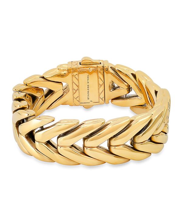 スティールタイム メンズ アクセサリー ブレスレット・バングル・アンクレット Tシャツ STEELTIME Men ’ s Heavy Oxidized Stainless-Steel Wheat Chain Bracelet Gold ゴールド