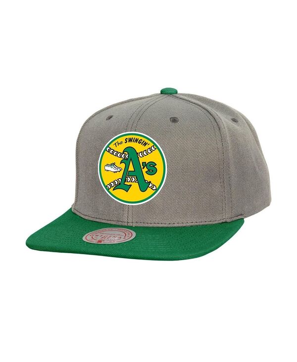 ミッチェル&ネス メンズ アクセサリー 帽子 Mitchell & Ness Men's Gray Athletics Cooperstown Collection Basic Flip Snapback Hat Gray グレー