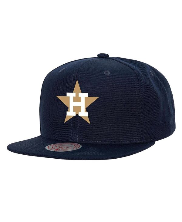 ミッチェル&ネス メンズ アクセサリー 帽子 Mitchell & Ness Men's Navy Houston Astros Cooperstown Collection Basic Flip Snapback Hat Navy ネイビー