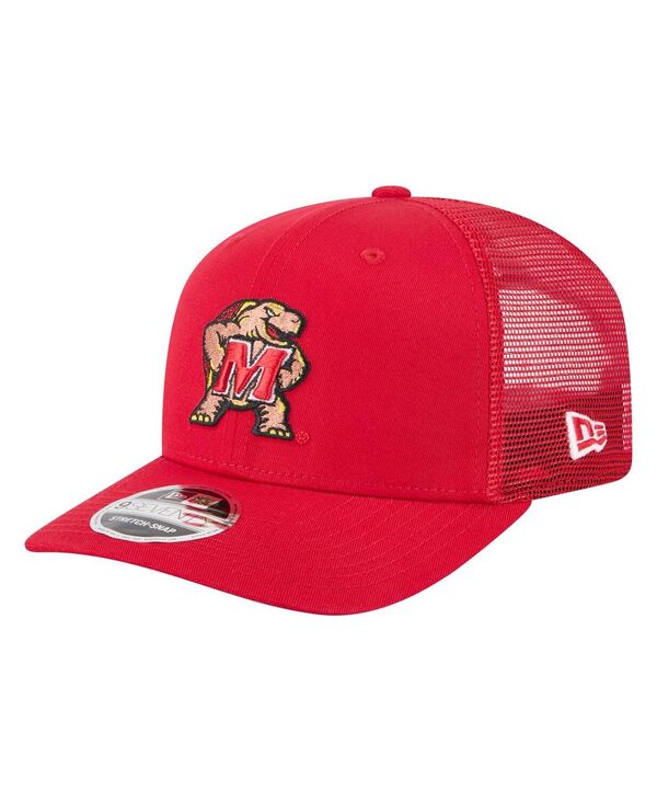 ニューエラ メンズ アクセサリー 帽子 New Era Men's Red Maryland Terrapins Primary 9SEVENTY Trucker Stretch-Snap Hat Red レッド｜ReVida 店