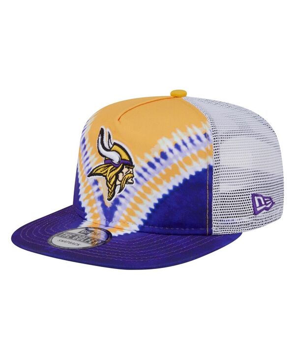 ニューエラ メンズ アクセサリー 帽子 New Era Men's Gold/Purple Minnesota Vikings Throwback Dye Golfer Snapback Hat Gold Purple パープル