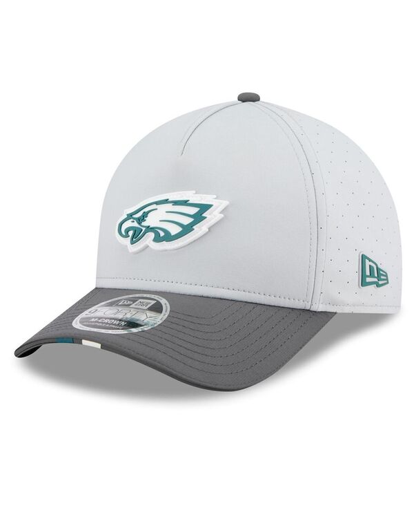 ニューエラ メンズ アクセサリー 帽子 New Era Men's Gray/Graphite Philadelphia Eagles 2025 NFL Training Camp A-Frame 9FORTY Adjustable Hat Gray Graphite グラファイト