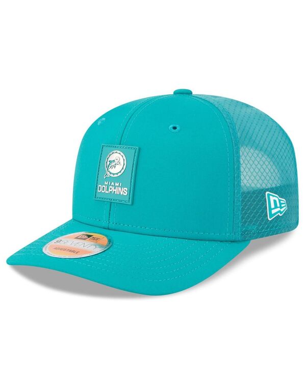 ニューエラ メンズ アクセサリー 帽子 New Era Men's Aqua Miami Dolphins 2025 Sideline Throwback 9SEVENTY Trucker Adjustable Hat Aqua アクア｜ReVida 店