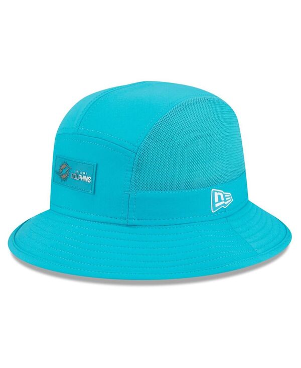 ニューエラ メンズ アクセサリー 帽子 New Era Men's Aqua Miami Dolphins 2025 Sideline Bucket Hat Aqua アクア｜ReVida 店