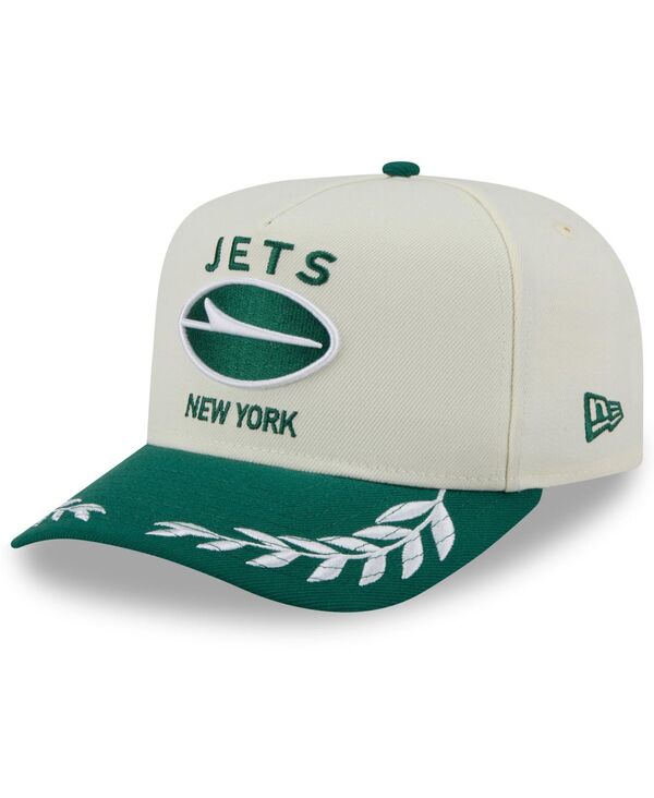 ニューエラ メンズ アクセサリー 帽子 New Era Men's Cream/Green New York Jets 2025 NFL Draft A-Frame 9FIFTY Snapback Hat Cream Green クリーム