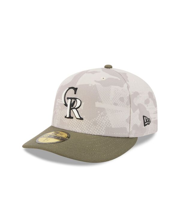 ニューエラ メンズ アクセサリー 帽子 New Era Men's Light Beige/Olive Colorado Rockies 2025 Armed Forces Day 59FIFTY Fitted Hat Light Beige Olive オリーブ