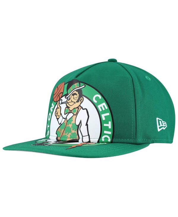 ニューエラ メンズ アクセサリー 帽子 プリント ロゴ New Era Men's Kelly Green Boston Celtics Oversized Puff Print Logo Golfer Snapback Hat Kelly Green グリーン