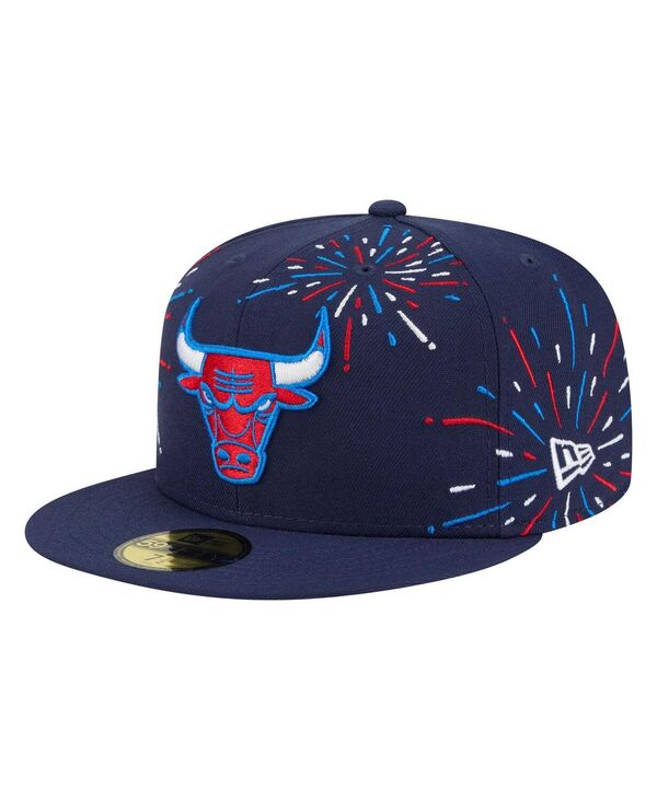 ニューエラ メンズ アクセサリー 帽子 New Era Men's Navy Chicago Bulls Americana Fireworks 59FIFTY Fitted Hat Navy ネイビー