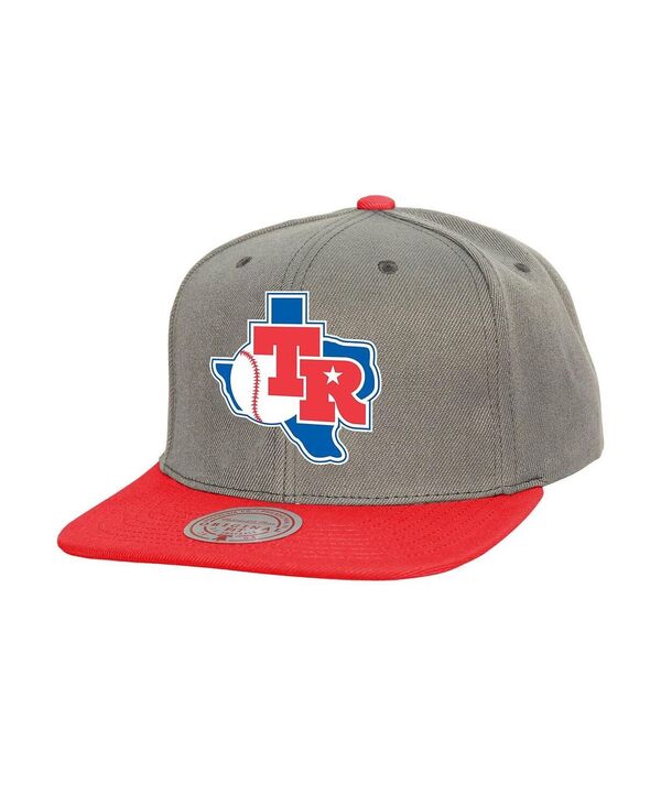 ミッチェル&ネス メンズ アクセサリー 帽子 Mitchell & Ness Men's Gray Texas Rangers Cooperstown Collection Basic Flip Snapback Hat Gray グレー