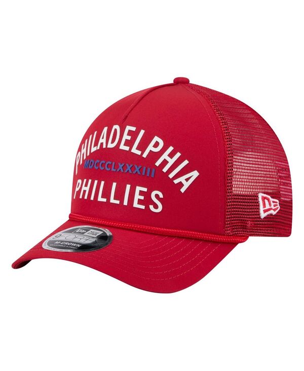 ニューエラ メンズ アクセサリー 帽子 ミニ New Era Men's Red Philadelphia Phillies Minimalist 9FORTY A-Frame Adjustable Hat Red レッド|ReVida 店