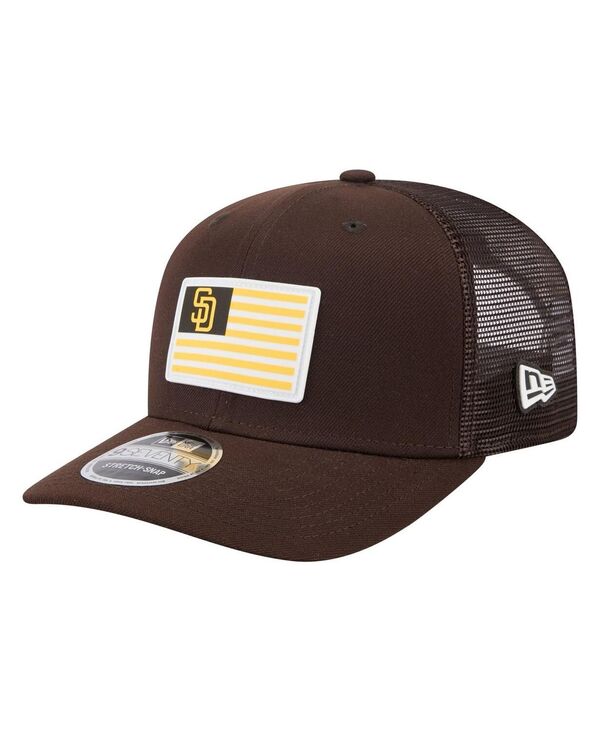 ニューエラ メンズ アクセサリー 帽子 New Era Men's Brown San Diego Padres Flag 9SEVENTY Stretch-Snap Hat Brown ブラウン