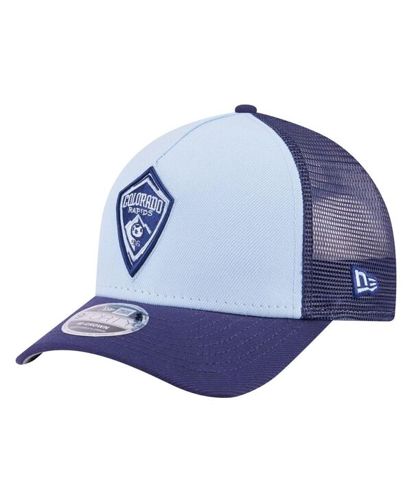 ニューエラ メンズ アクセサリー 帽子 New Era Men's Light Blue Colorado Rapids Color Pack 9FORTY A-Frame Adjustable Trucker Hat Light Blue ブルー｜ReVida 店