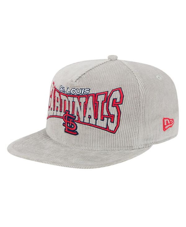 ニューエラ メンズ アクセサリー 帽子 コーデュロイ New Era Men's Gray St. Louis Cardinals Corduroy Golfer Snapback Hat Gray グレー