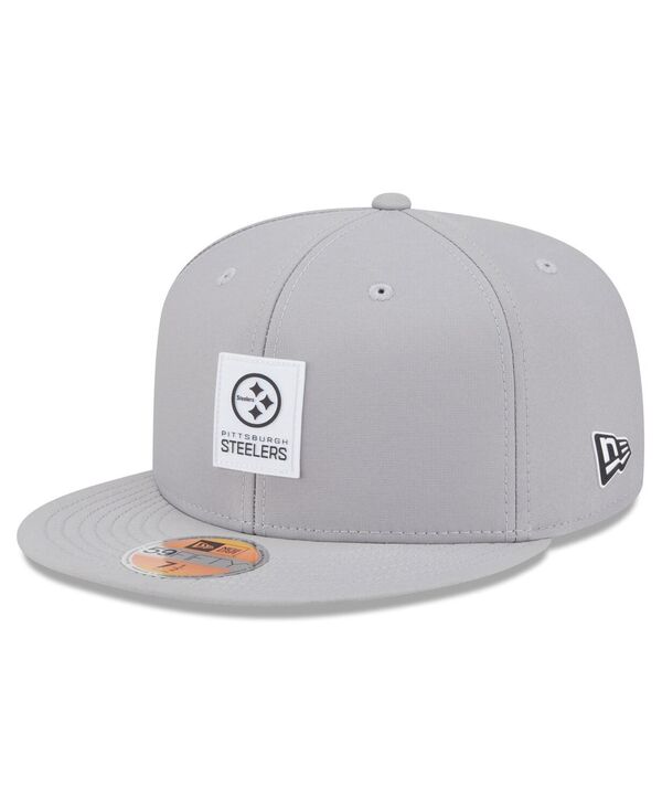 ニューエラ メンズ アクセサリー 帽子 Tシャツ New Era Men's Gray Pittsburgh Steelers 2025 Sideline 59FIFTY Fitted Hat Gray グレー 12,565円