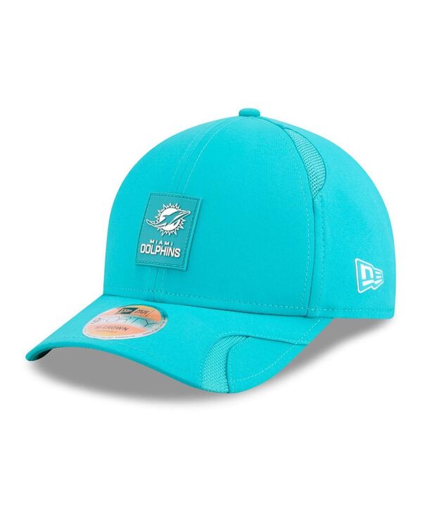 ニューエラ メンズ アクセサリー 帽子 New Era Men's Aqua Miami Dolphins 2025 Sideline M-crown 9FORTY Adjustable Hat Aqua アクア