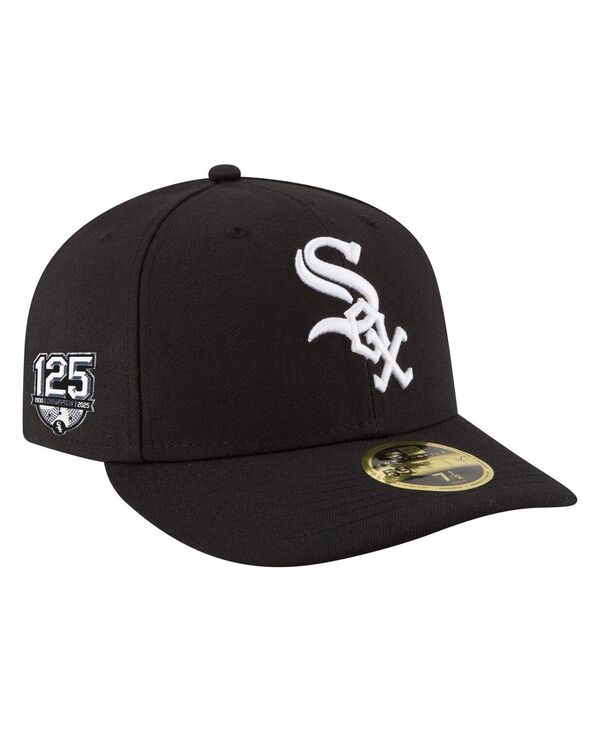 ニューエラ メンズ アクセサリー 帽子 New Era Men's Black Chicago White Sox 125th Anniversary Low Profile 59FIFTY Fitted Hat Black ブラック