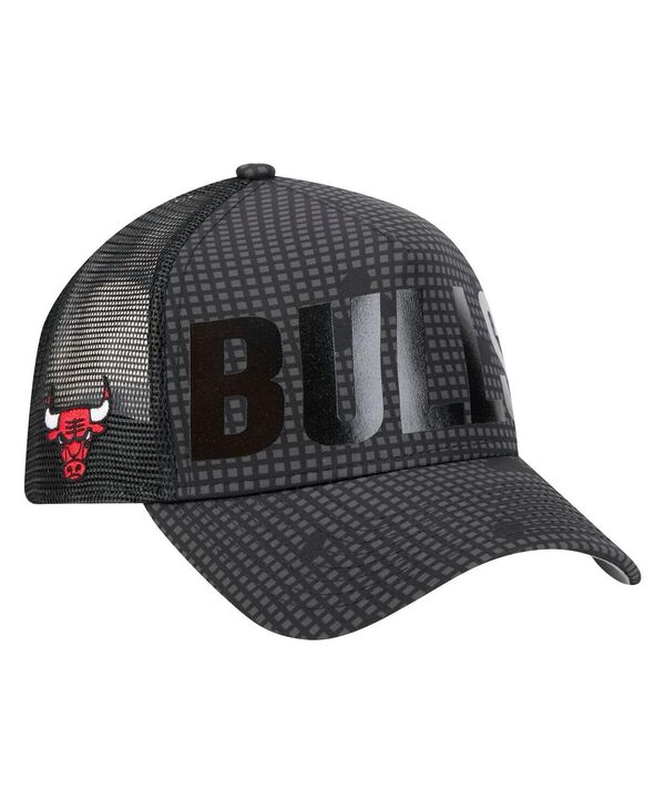 ニューエラ メンズ アクセサリー 帽子 New Era Men's Black Chicago Bulls Midnight Ink Tonal A-Frame Trucker 9FORTY Adjustable Hat Black ブラック|ReVida 店