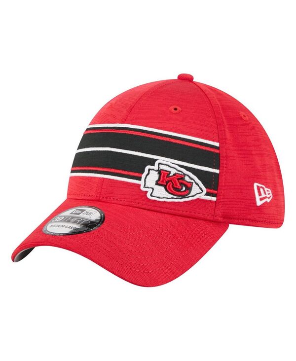 ニューエラ メンズ アクセサリー 帽子 New Era Men's Red Kansas City Chiefs Stripes 39THIRTY Flex Hat Red レッド｜ReVida 店 10,205円