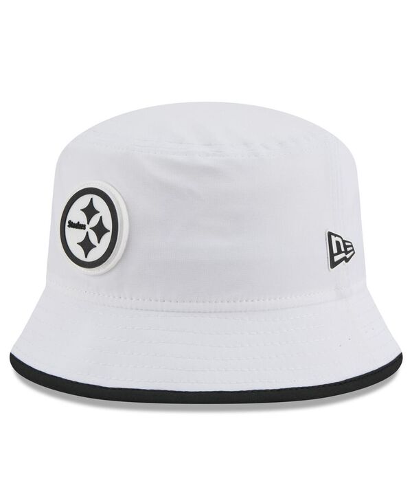 ニューエラ メンズ アクセサリー 帽子 Tシャツ New Era Men's White Pittsburgh Steelers 2025 NFL Training Camp Stretch Bucket Hat White ホワイト 13,244円
