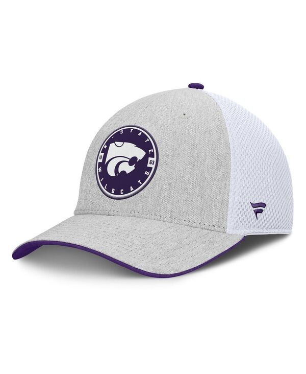 ファナティクス メンズ アクセサリー 帽子 Fanatics Men's Heather Gray/White Kansas State Wildcats Trigger Flex Hat Heather Gray White ホワイト｜ReVida 店