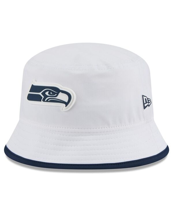 ニューエラ メンズ アクセサリー 帽子 New Era Men's White Seattle Seahawks 2025 NFL Training Camp Stretch Bucket Hat White ホワイト