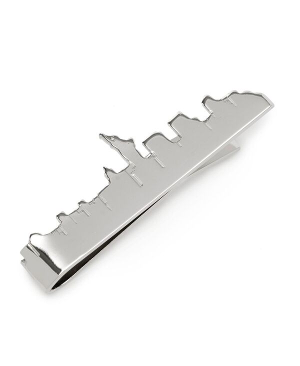 カフリンクス メンズ アクセサリー ネクタイ Cufflinks Inc. Men's New York Skyline Tie Bar Silver-Tone シルバー