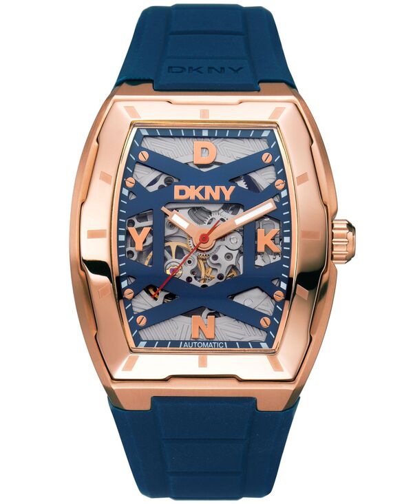 ダナ キャラン ニューヨーク メンズ アクセサリー 腕時計 DKNY Men's Urban Automatic Dark Blue Silicone Strap Watch 51mm Dark Blue ブルー