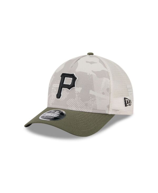 ニューエラ メンズ アクセサリー 帽子 New Era Men's Light Beige/Olive Pittsburgh Pirates 2025 Armed Forces Day 9FORTY M-Crown A-Frame Adjustable Hat Light Beige Olive オリーブ|ReVida 店