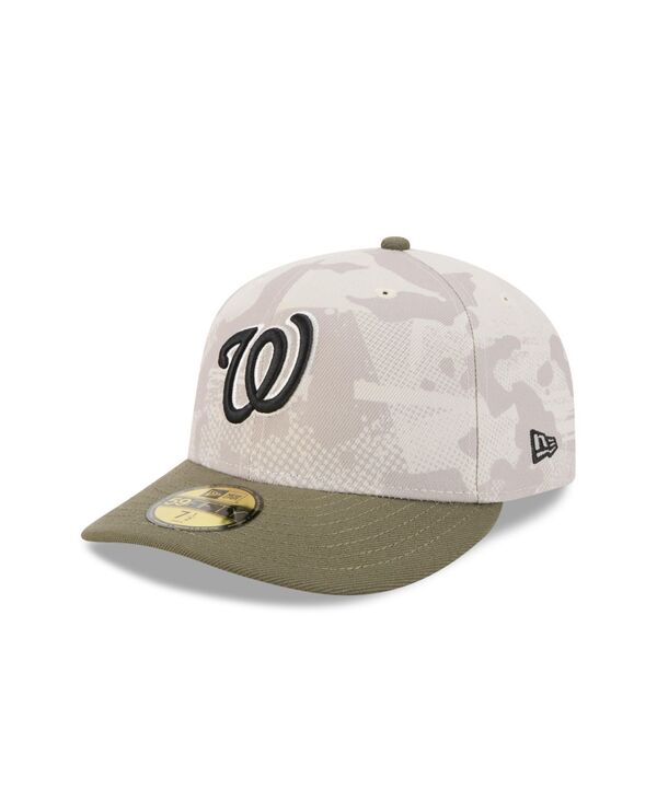 ニューエラ メンズ アクセサリー 帽子 New Era Men's Light Beige/Olive Washington Nationals 2025 Armed Forces Day 59FIFTY Fitted Hat Light Beige Olive オリーブ