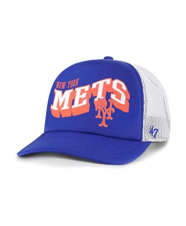 47 ブランド メンズ アクセサリー 帽子 '47 Brand Men's Royal New York Mets Meander Foam Trucker Snapback Hat Royal|ReVida 店