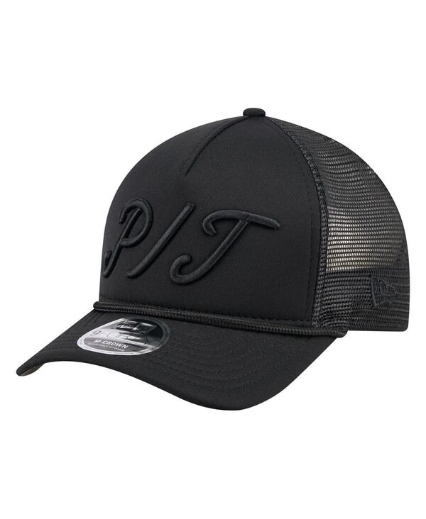 ニューエラ メンズ アクセサリー 帽子 New Era Men's Black Pittsburgh Pirates City Initial 9FORTY A-Frame M-Crown Adjustable Trucker Hat Black ブラック|ReVida 店