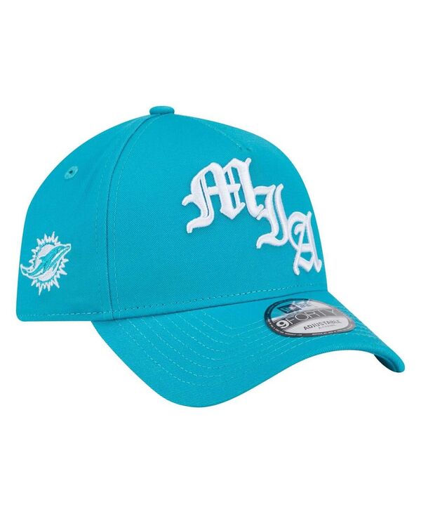 ニューエラ メンズ アクセサリー 帽子 New Era Men's Aqua Miami Dolphins Mystic 9FORTY A-Frame Adjustable Hat Aqua アクア