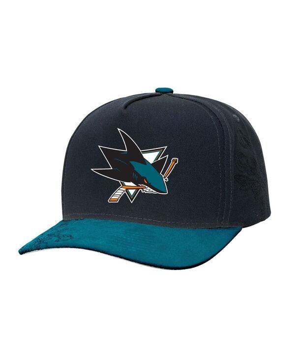 ミッチェル&ネス メンズ アクセサリー 帽子 Mitchell & Ness Men's Black/Teal San Jose Sharks May Flowers Pro Crown Adjustable Hat Black Teal ブラック