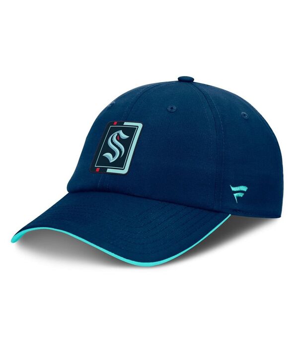 ファナティクス メンズ アクセサリー 帽子 Fanatics Men's Navy/Light Blue Seattle Kraken Authentic Pro Ripstop Adjustable Hat Navy Light Blue ネイビー｜ReVida 店