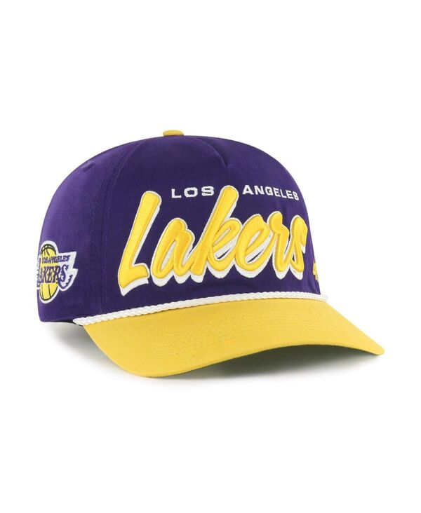 47 ブランド メンズ アクセサリー 帽子 '47 Brand Men's Purple/Gold Los Angeles Lakers Drop Shadow Rope Hitch Adjustable Hat Purple Gold パープル｜ReVida 店