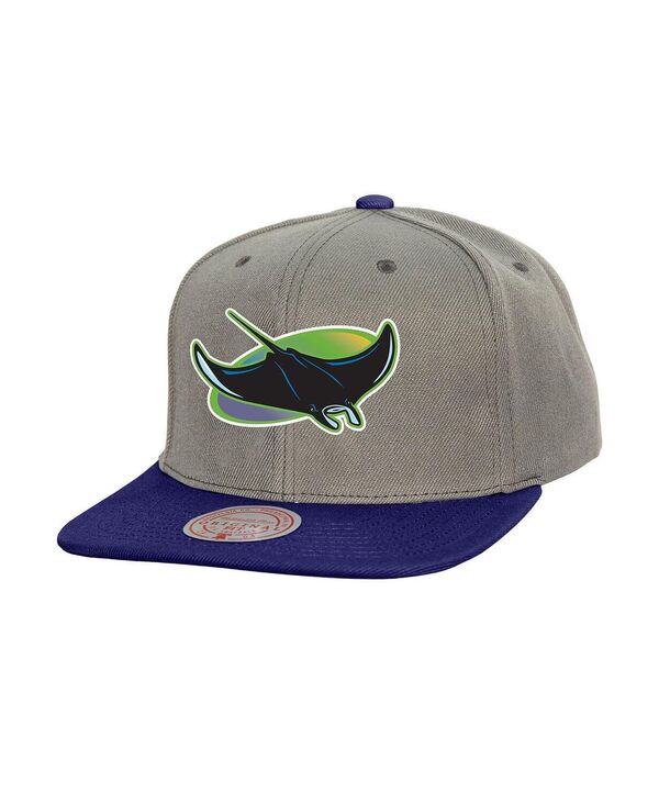 ミッチェル&ネス メンズ アクセサリー 帽子 Mitchell & Ness Men's Gray Tampa Bay Rays Cooperstown Collection Basic Flip Snapback Hat Gray グレー